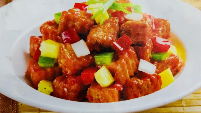 dau-hu-sot-chua-ngot Đậu hũ sốt chua ngọt kiểu hoa